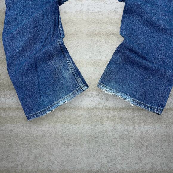 Vintage Lee MR Jeans Medium Wash Denim Straight Fit Made in USA Tan Logo Tab 90s - Picture 6 of 6